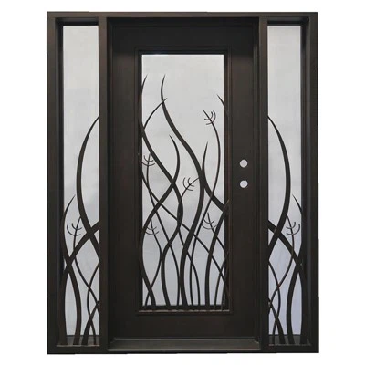 Goldene Farbe Glastahltür mit Säule